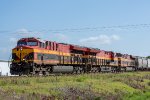 A trio of GE's lead a grain train north